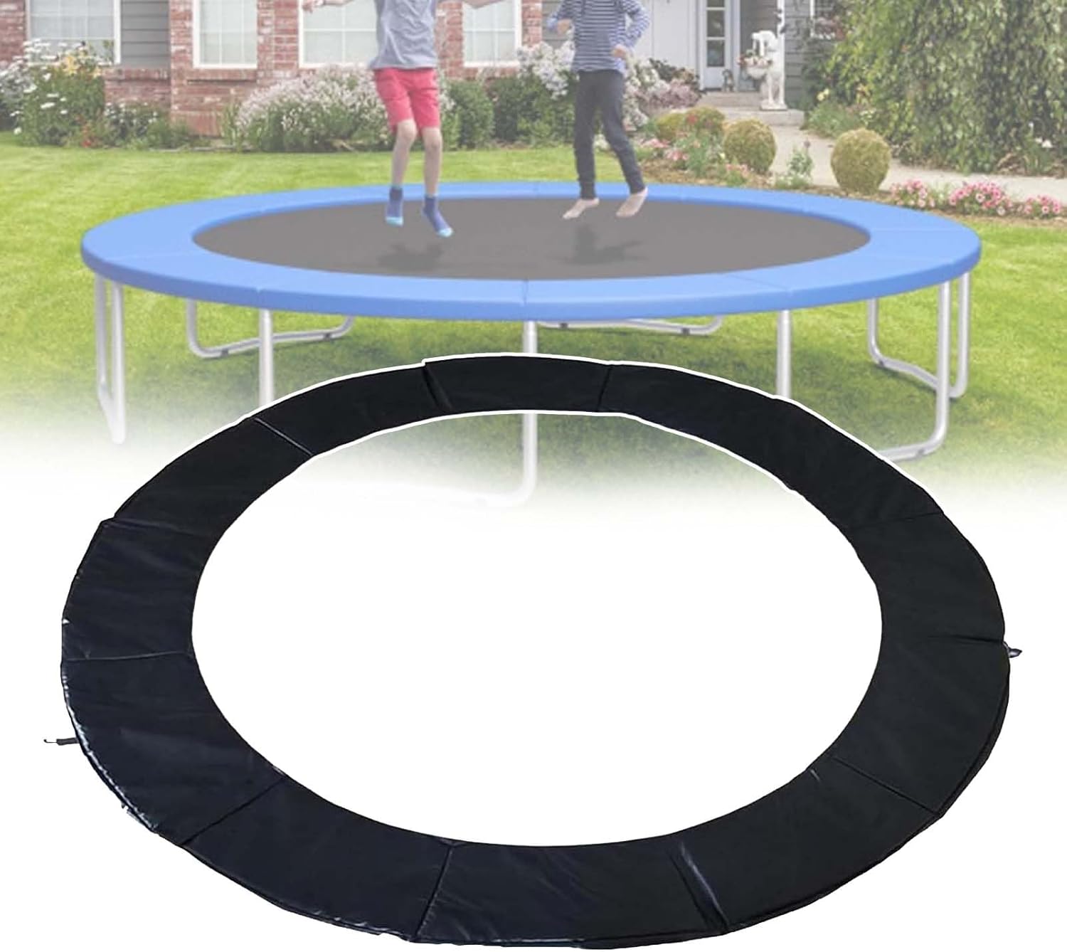 Generic Waterproof Protective Cushion for Trampoline, Trampoline Pad Replacement, PVC Material, Thickened Ring Pad, Easy to Install, for Children Jumping