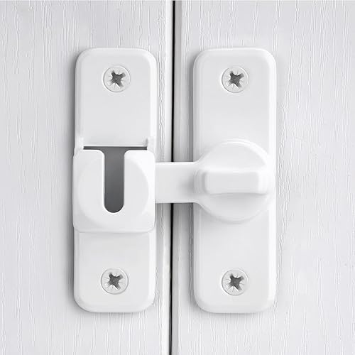 Miniatura 4 de Pestillos de puerta de granero abatibles, versátiles cierres de seguridad de 90180 grados, cierres de puerta de aleación de zinc para puertas de