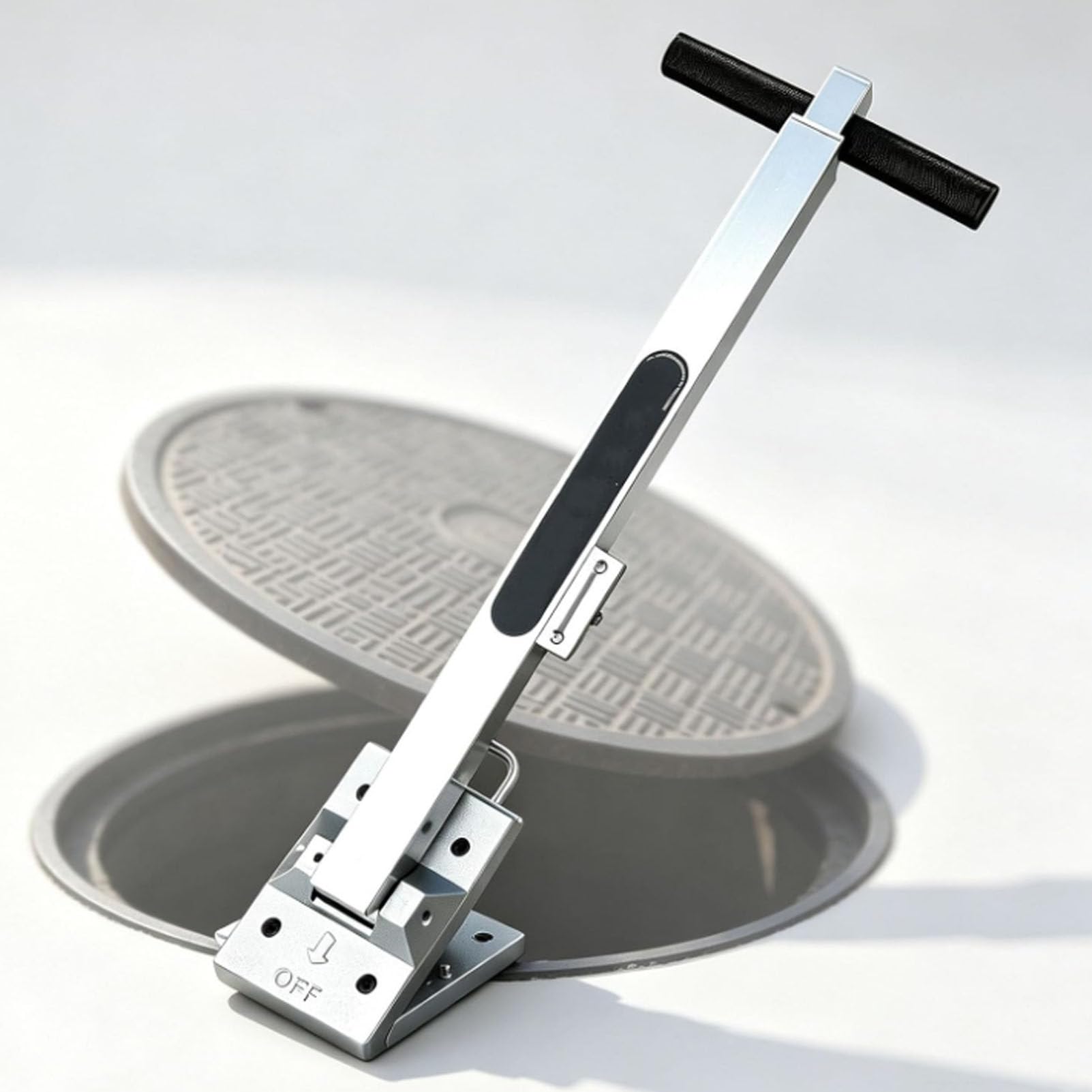 Magnetyczny podnośnik pokryw studzienek kanalizacyjnych, narzędzie do podnoszenia pokryw, regulowany uchwyt, magnetyczny chwytak o udźwigu 270 kg z teleskopowym uchwytem i mechanizmem dźwigniowym