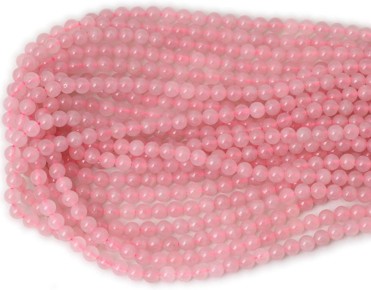 60PCS 6mm Natural Rose Quartz Gemstone Round Loose Bead Pink Crystal for Jewelry Making 1 Strand 15" - Image 3