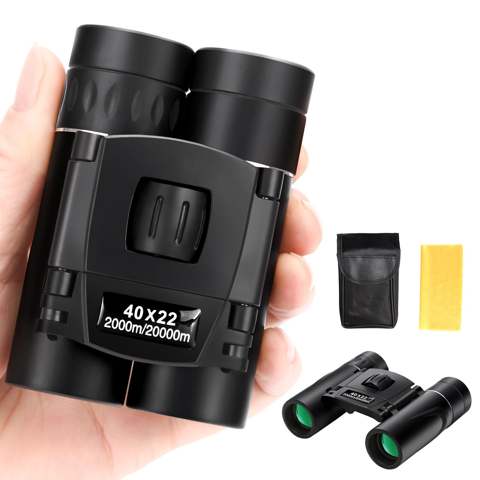 40X22 High Definition Handheld Binocular Telescope for Adults and Kids Mini Powerful for Concert Theater Opera, Pocket Binoculars for Travel Hiking Bird Watching Hunting Teaching Education