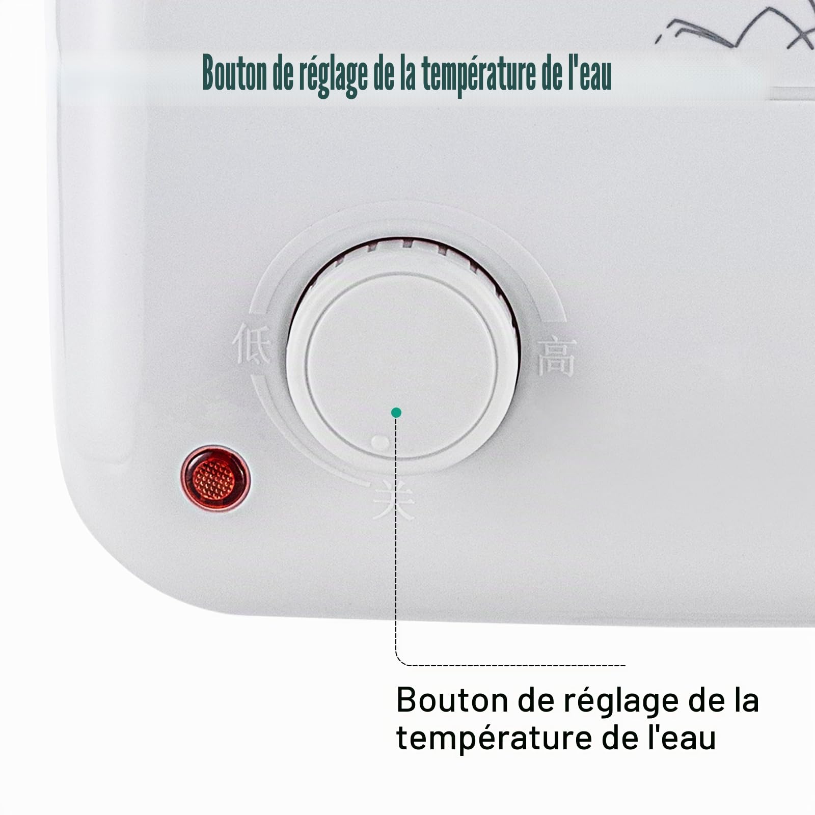 Chauffe-eau électrique 8L Chauffage rapide Eau chaude Usage domestique Conforme norme européenne Pour maison et famille