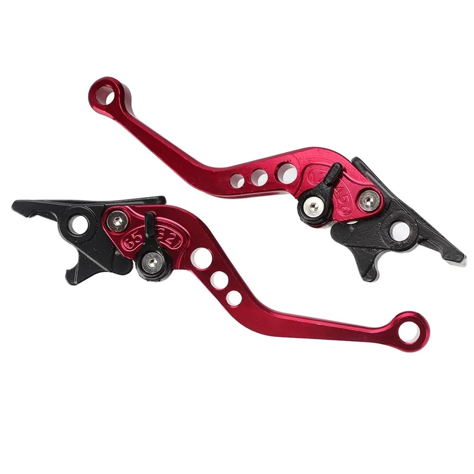 Gjihkwgz Red Motorcycle Brake Clutch Lever 1 Pair Universal Motorcycle Clutch Brake Handle Lever Aluminum Alloy Scooter Modification Double Disc Brake Clutch Brake Lever(Red)