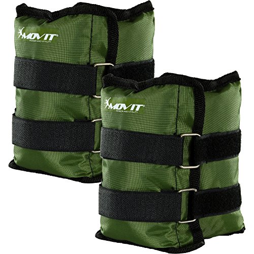 Movit Twin Set de Pesas para muñeca/Tobillo, Peso del Brazo, Pesas de 2.5kg, Ejecución de Pesas en Oliv Colores/Peso: 2X 2,5kg