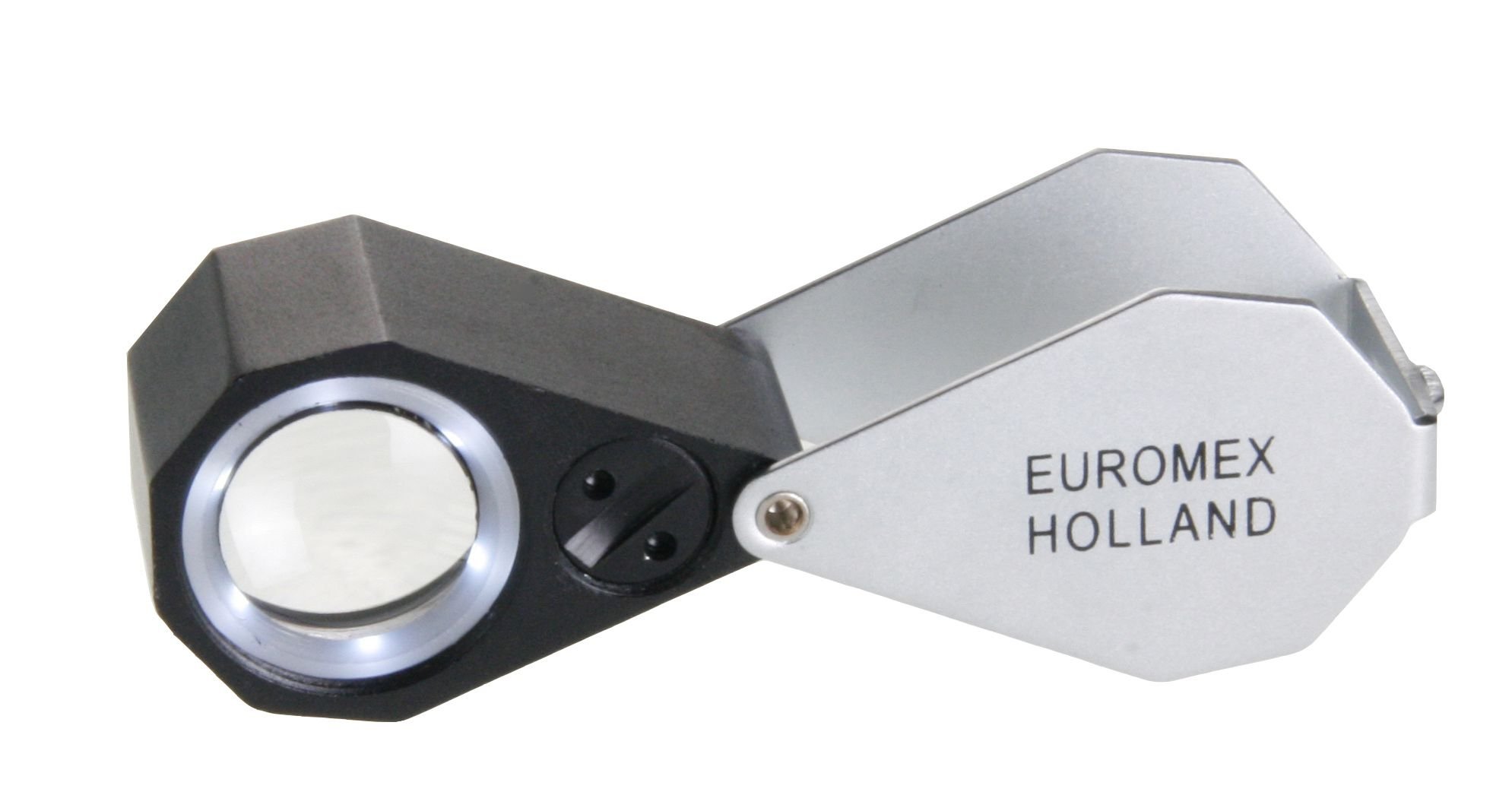 Triplete Lupe Achromatisch, faltbar, 30 x 21 mm, LED, Weiß