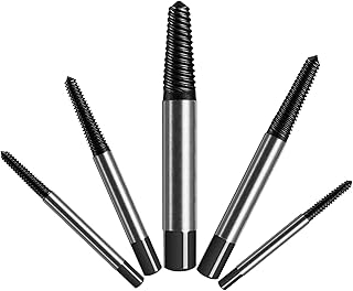 5-Piece Spiral Screw Extractor Set, Cr-MO, 1/8” - 3/4”(M3-M18), Mr.wintek Easy Out Bolt Extractor Set for Removing Damaged or Rusted Screws and Bolts