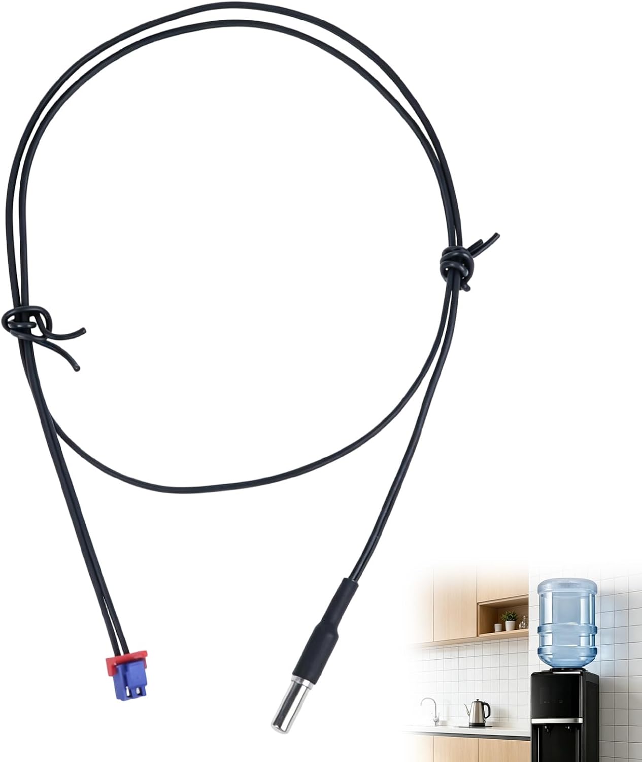 Water Dispenser Cold Water Tank Sensor Replacement Compatible with Avalon, Compatible with Brio, Compatible with Primo – 28.5-Inch Temperature Sensor, Blue Connector Cooling Probe