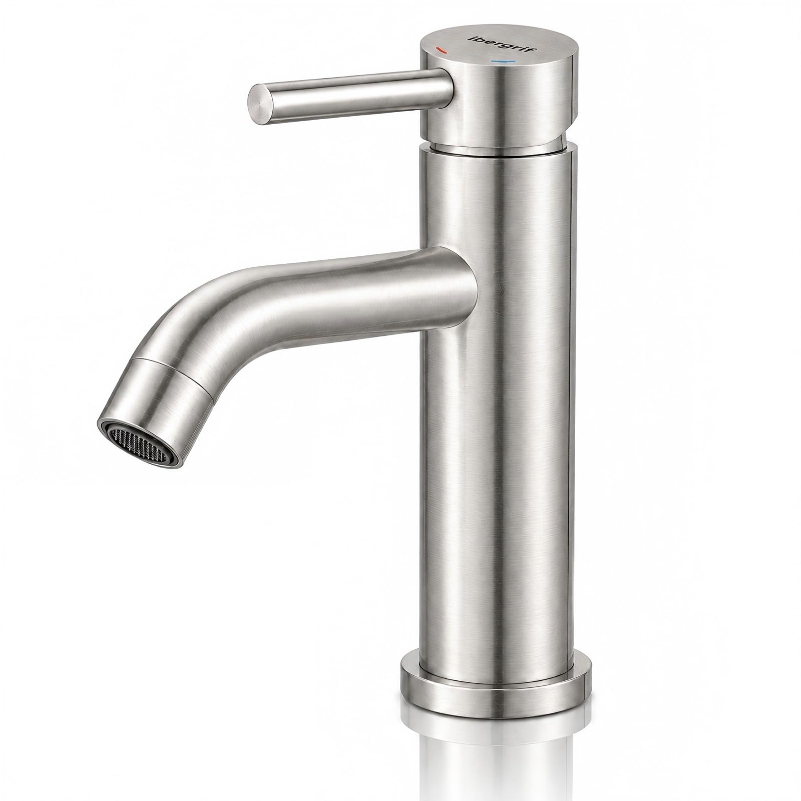 Ibergrif M11003A Brushed Grey SUS304 Basin Mixer Tap, 68 mm