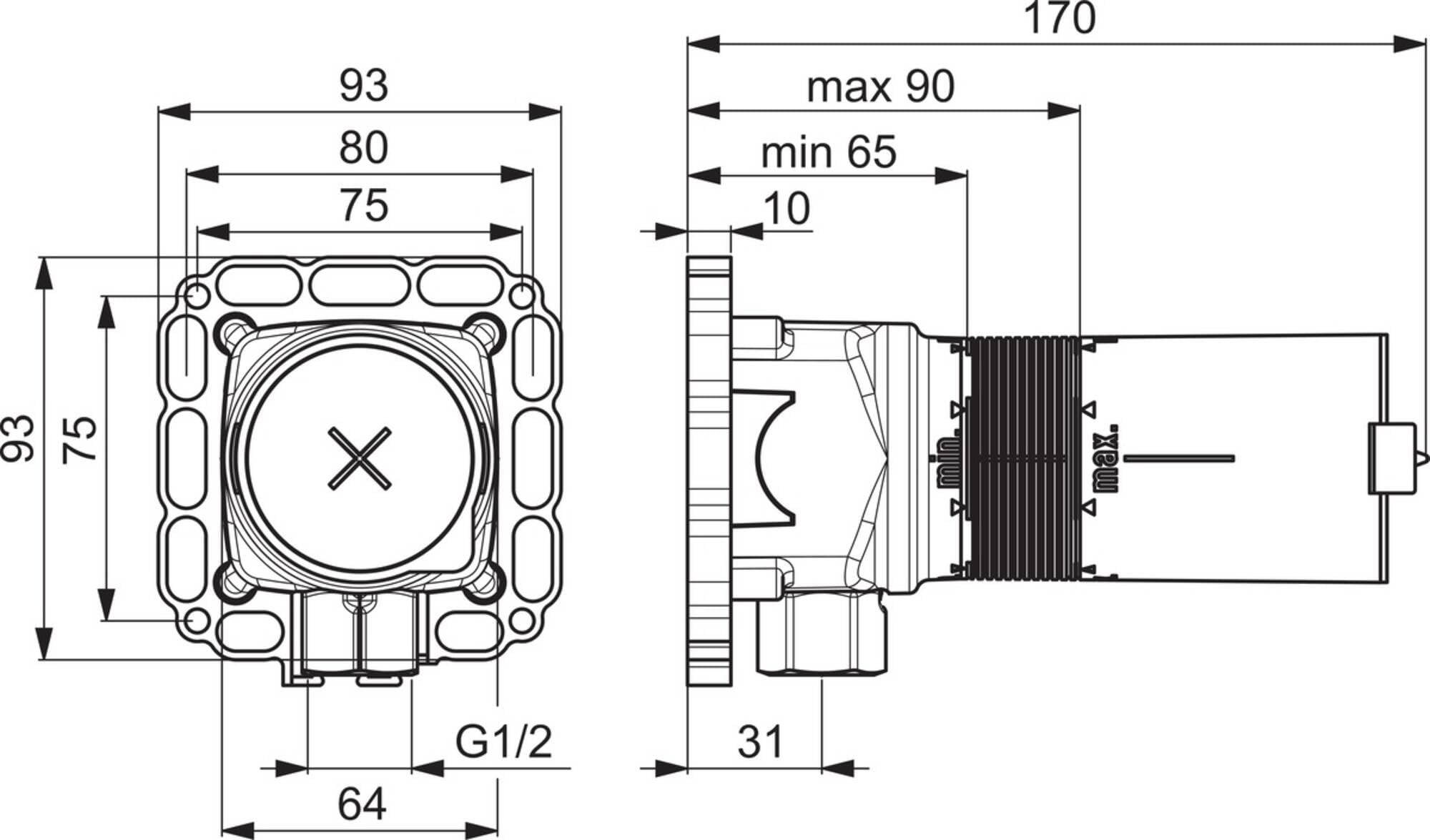 Griffe de serrage no.6312VI 16-M12x125 crocodile réglable avec support de comptoir