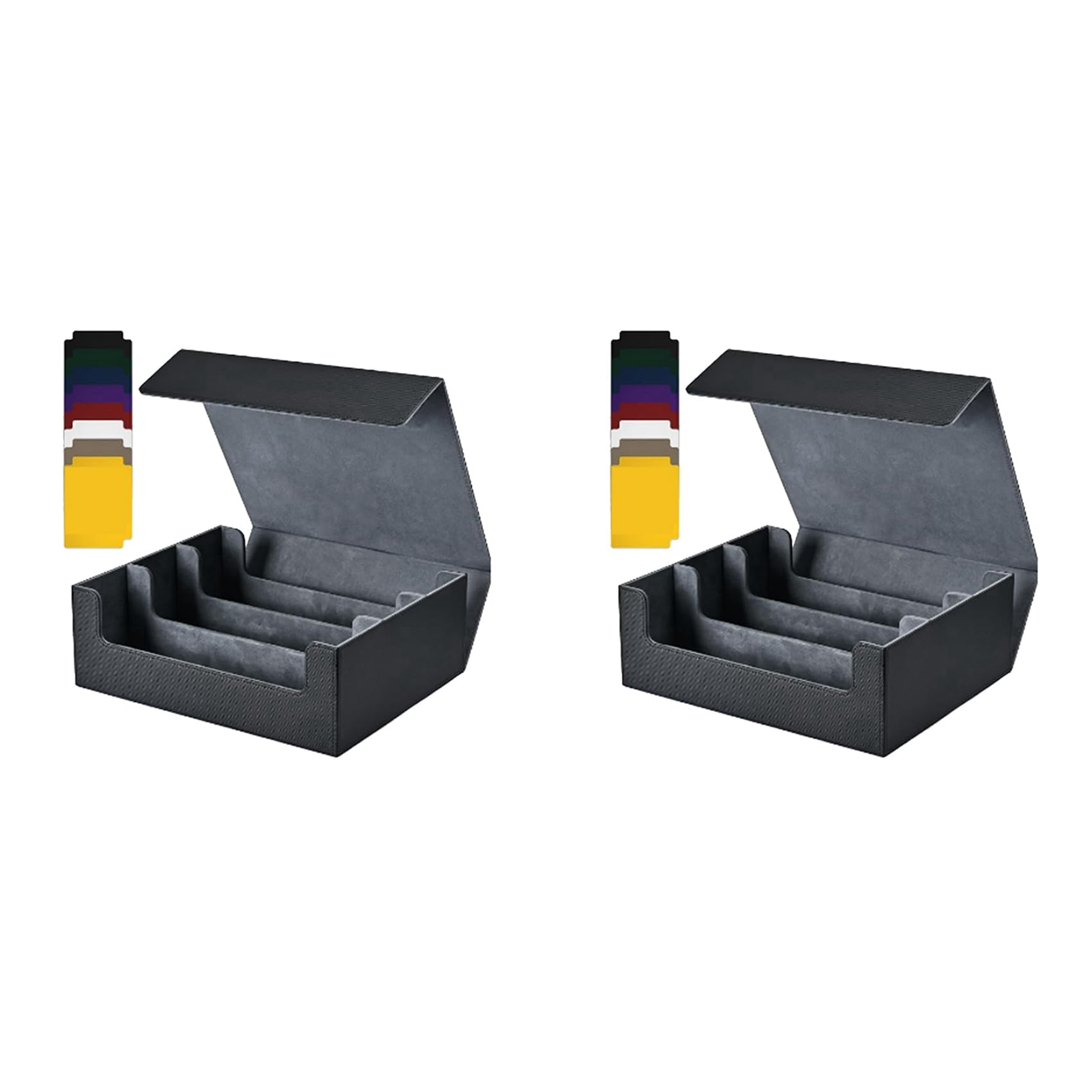 2X Scatola Porta Carte per Carte Collezionabili, per Mazzi di Carte 1800+ PU, Scatola per Carte con Chiusura Magnetica per Carte da Gioco Magnetiche Nera