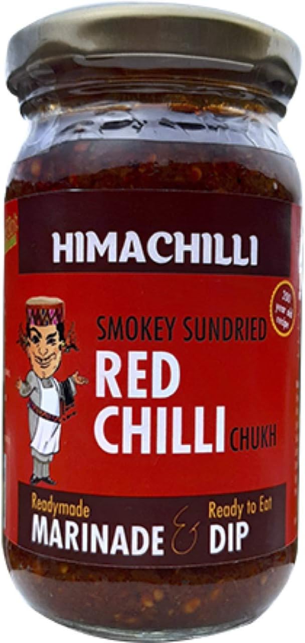 HIMACHILLI RED CHILLI CHUKH -Traditional Chamba Chukh From Himachal-Smokey, Hot & Spicy Chilli Pickle, Paste & Marinade (200gm)