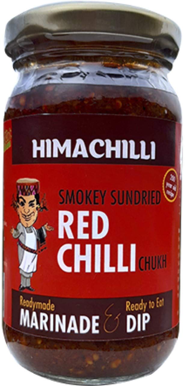 HIMACHILLI RED CHILLI CHUKH -Traditional Chamba Chukh From Himachal-Smokey, Hot & Spicy Chilli Pickle, Paste & Marinade (200gm)
