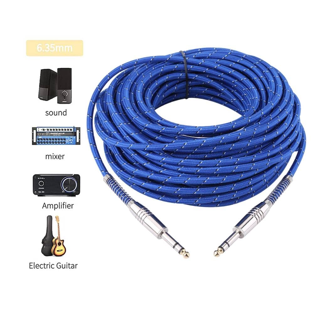 Socobeta Cavo audio Cavo audio maschio/maschio stereo da 6,35 mm per stereo per mixer per chitarra elettrica(20 metri)