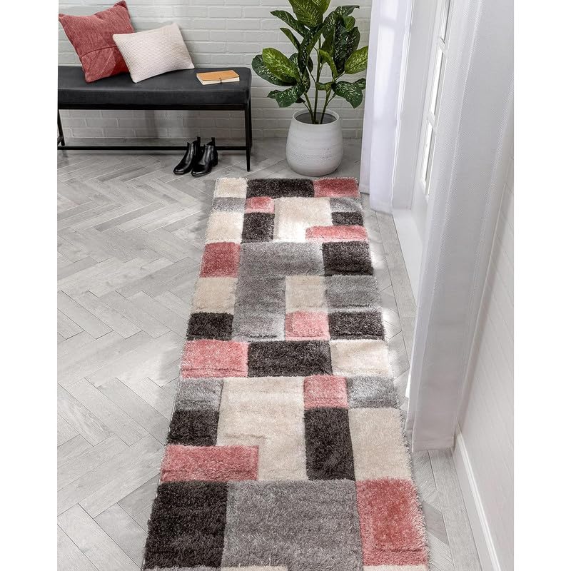 Image of Carpet for Living Room, Bedroom and Hall Handmade Microfiber Cozy Soft and Fluffy Shaggy Area Rug with 2 inch Thick Anti Skid Carpet [2x6 Feet Multi 07]