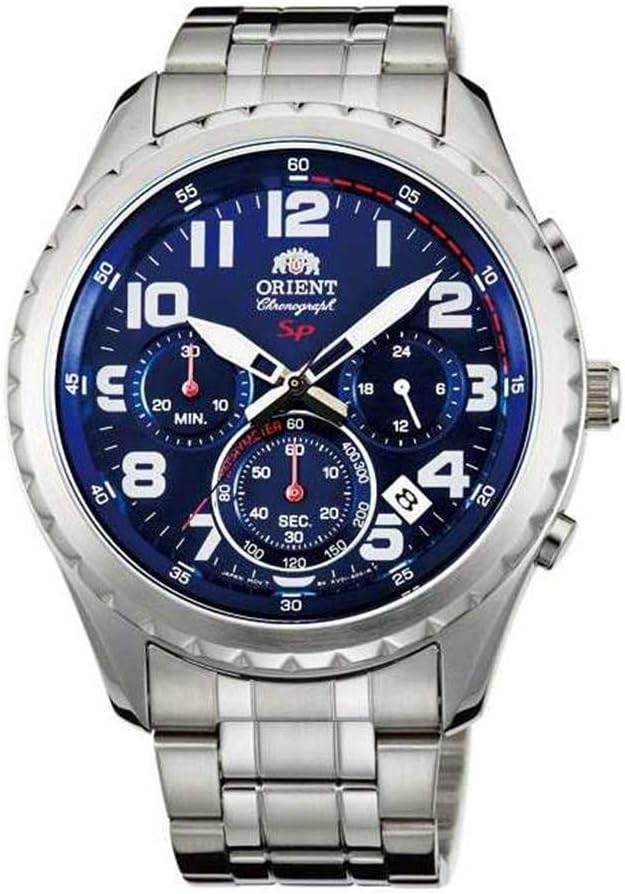 ORIENT Mens Chronograph Quartz Watch with Stainless Steel Strap FKV01002D0