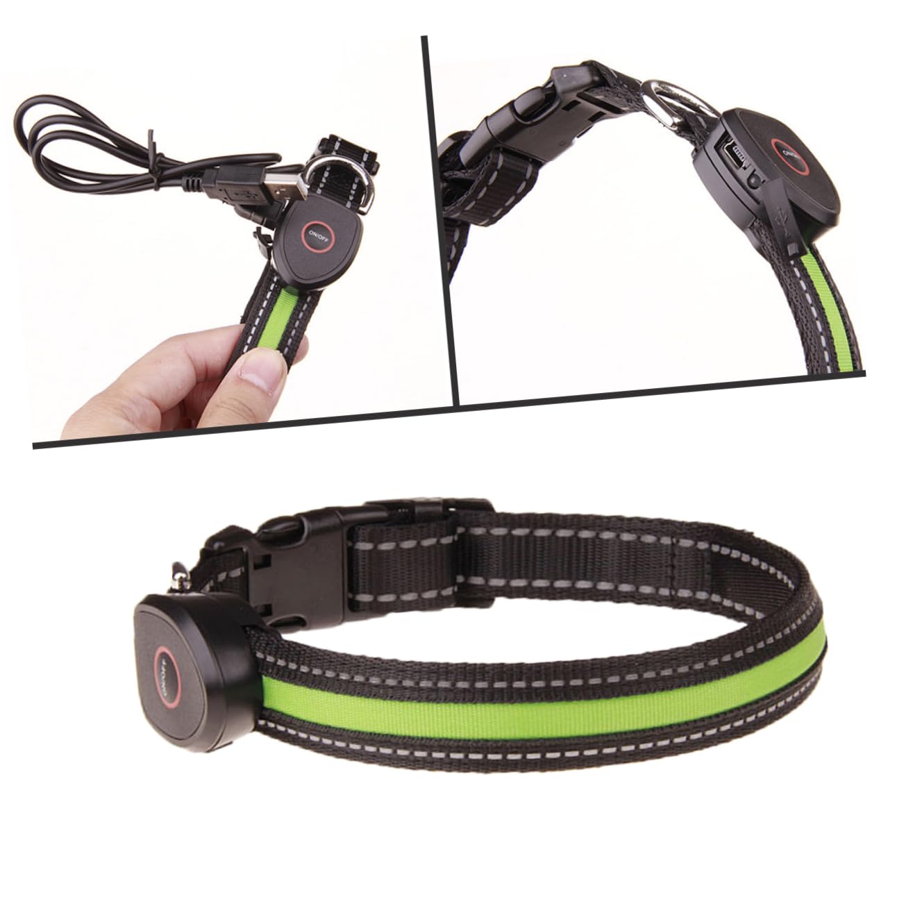 SUPVOX 3 Pz collana a LED per animali domestici collari girare collare luminoso per cani cavetto usb night collane collare per animali domestici collana illuminata per cani portato Gatta