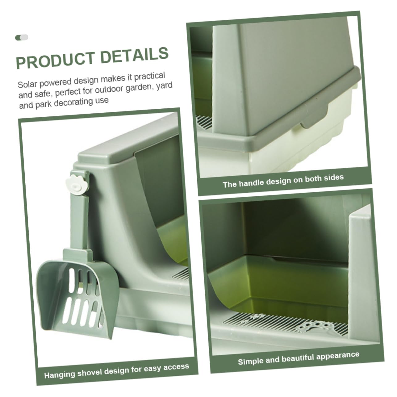 SUPVOX Pet Cat Litter Box Kit Large Semi-Enclosed Kitten Litter Box -Splash Design Pp Material for Longevity Comfortable for Cats