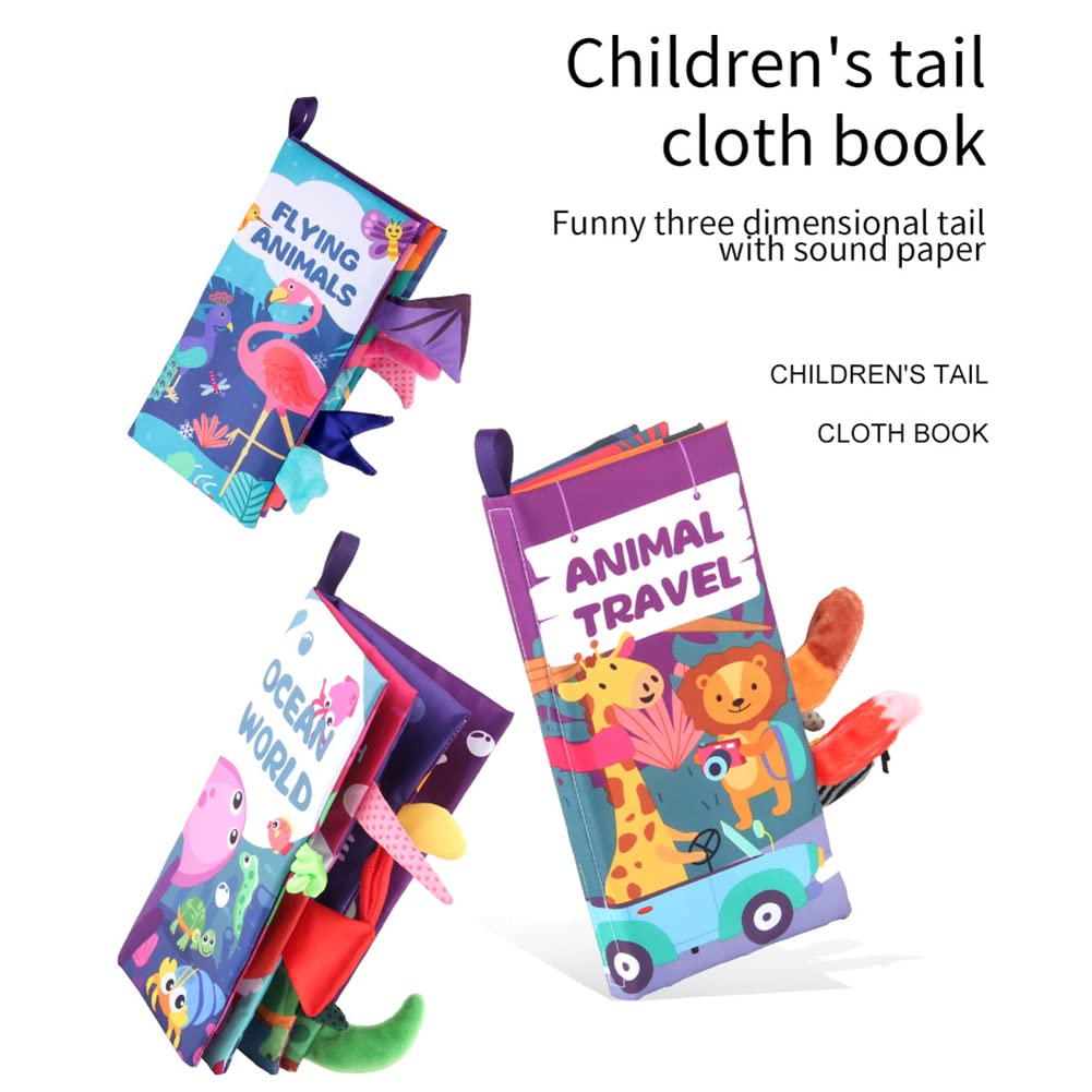 Livre Tissu Bébé Eveil 0 3 6 Mois Jouet Suspendre Pour Bébé 1 An Livre Doux Froissé Avec Des Animaux De Mer Cadeau De Naissance Pour Tout-Petit Garçon Fille