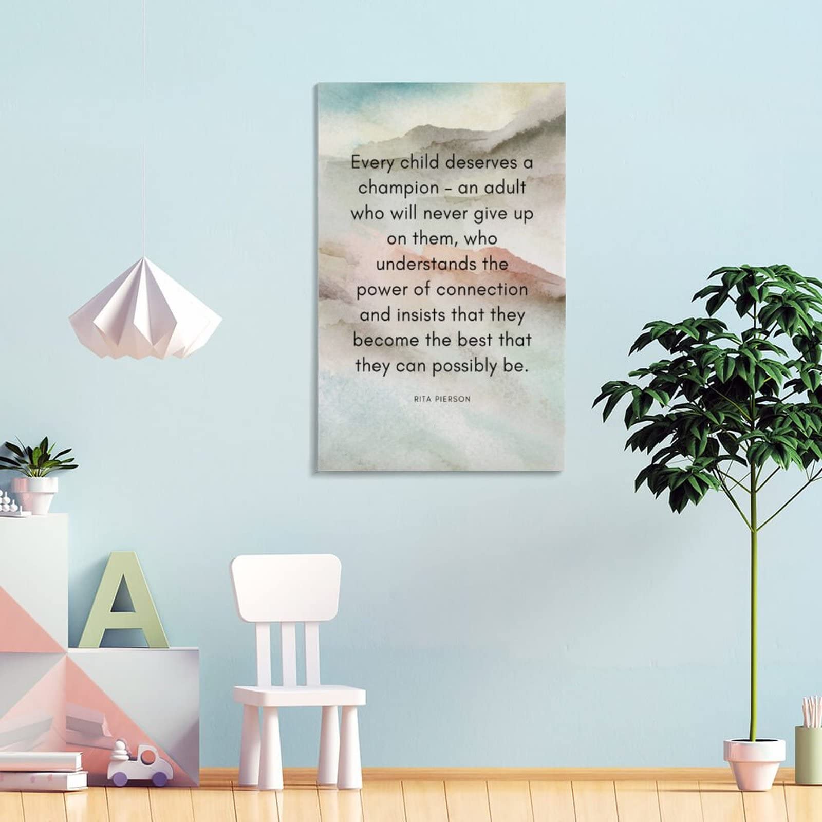 Stampa artistica da parete su tela con citazione educativa moderna astratta su tela, decorazione da parete per camera da letto, soggiorno, bagno, ufficio, casa, 20 x 30 cm