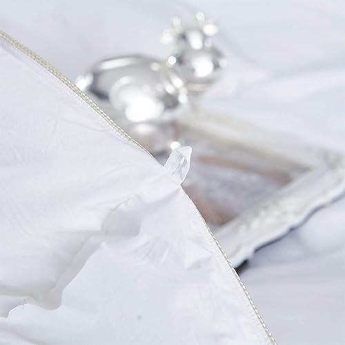 Miniatura 7 de Lujoso edredón de plumón de ganso siberiano para todas las estaciones, 1200 hilos, 100% algodón egipcio (tamaño California King, color blanco sólido)