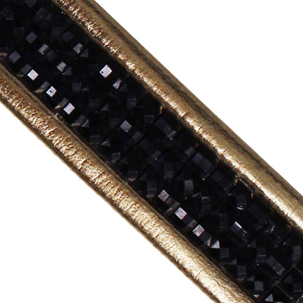 Black Gold Triming Hot Fix Motif Rhinestones Trim Tape Applique Iron on Craft Clothing Decorative Sewing Supplies 5yards