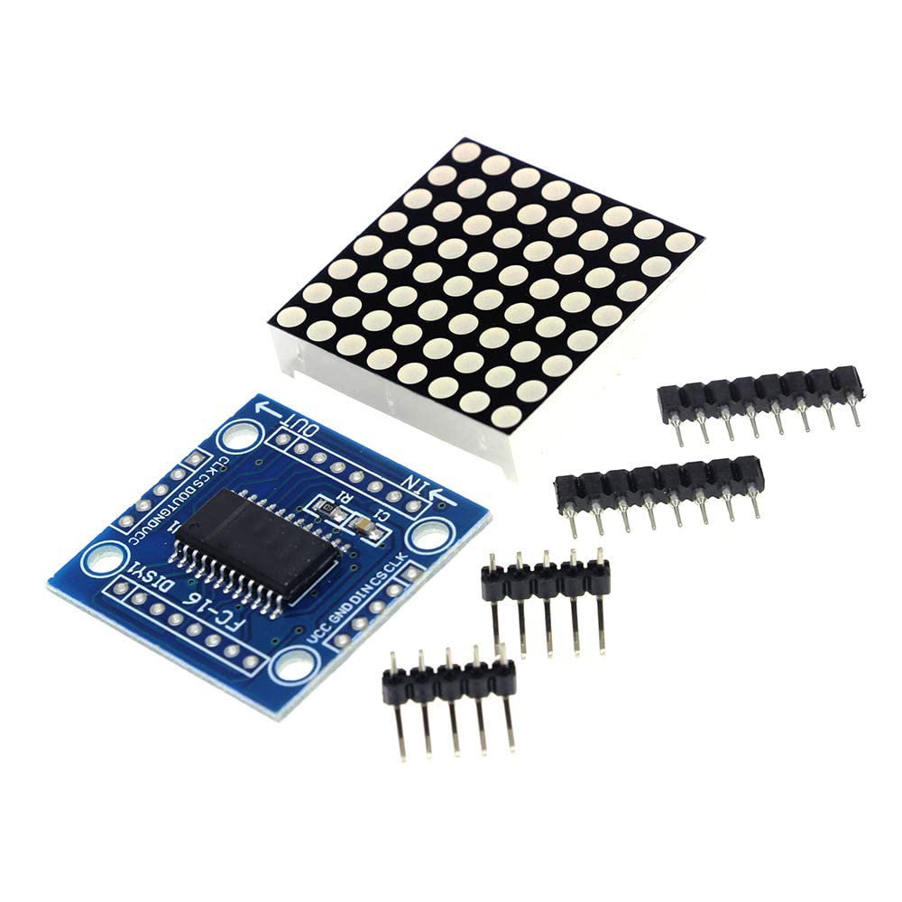 Hailege 3szt. Moduł wyświetlacza LED matrycowego 8x8 w kolorze czerwonym 5V, sterowanie MCU, zestaw do samodzielnego montażu 8x8 LED Dot Matrix DIY Kit