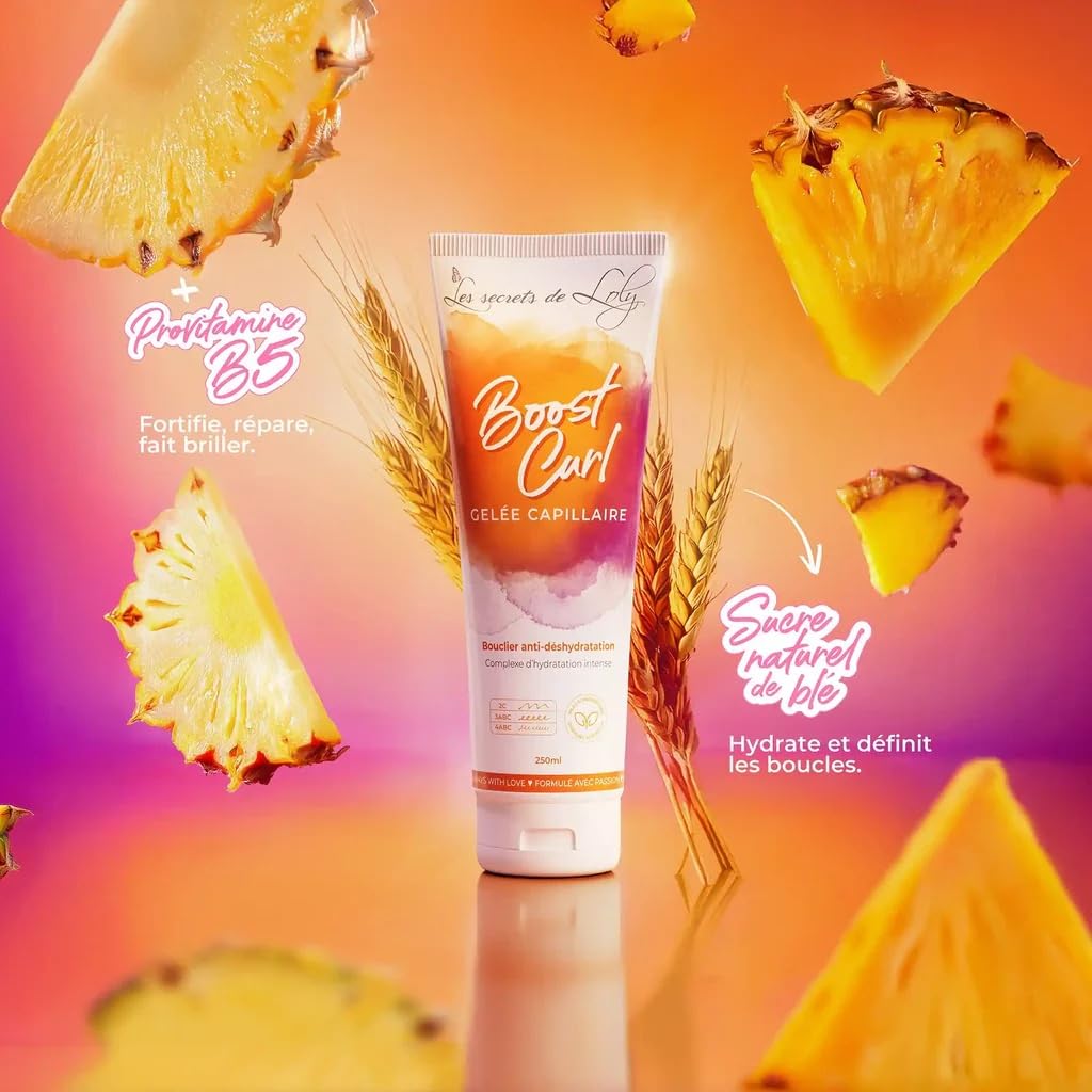 Les Secrets de Loly – Routine Cheveux Ondulés – Coffret 4 Étapes : Shampooing, Après-Shampooing, Leave-in Kurl Potion & Gelée Boost Curl – Définition & Légèreté – Vegan 97% Naturel – 4 x 250 ml