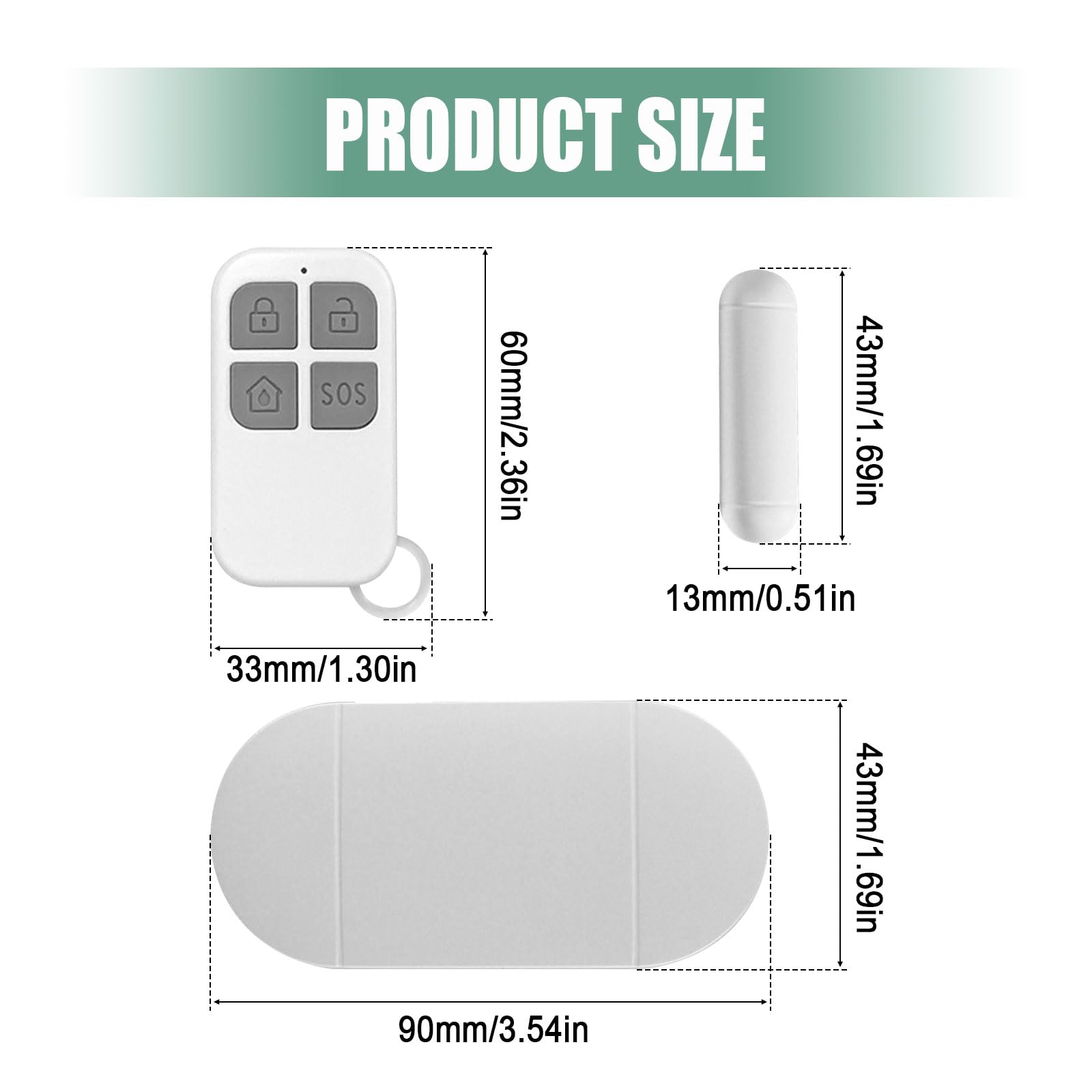Sensore di allarme per porta, allarme senza fili per finestra, sensori di allarme per porte aperte, allarme antifurto all'ingresso, 130 dB, sensori di sicurezza domestica magnetici wireless per
