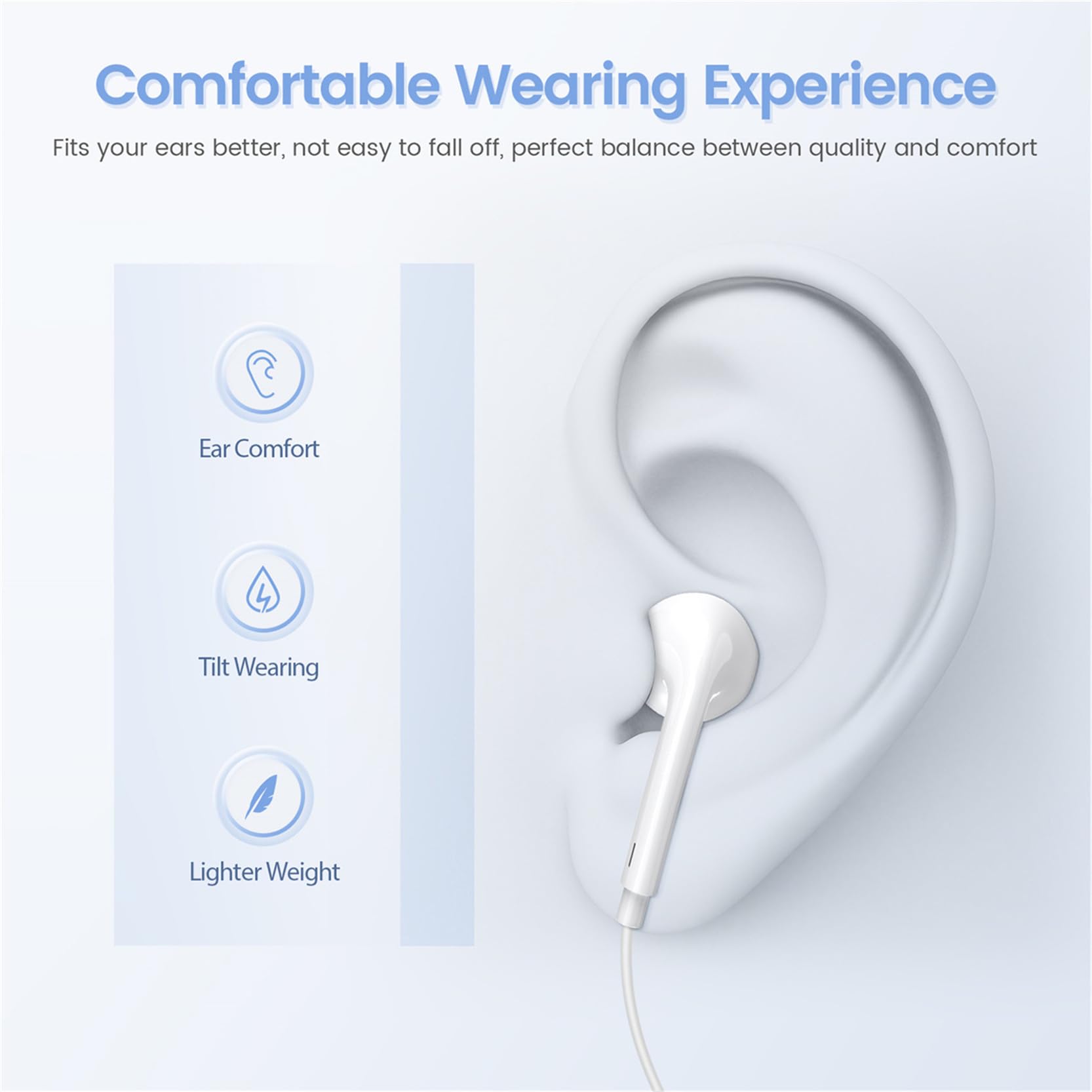 2 Pack Apple Earbuds iPhone Wired Lightning Headphones [Apple MFi Certified](Built-in Microphone & Volume Control)Noise Isolating Headset Compatible with iPhone 14/13/12/11 Pro Max/Xs Max/XR/7/8 Plus - 4