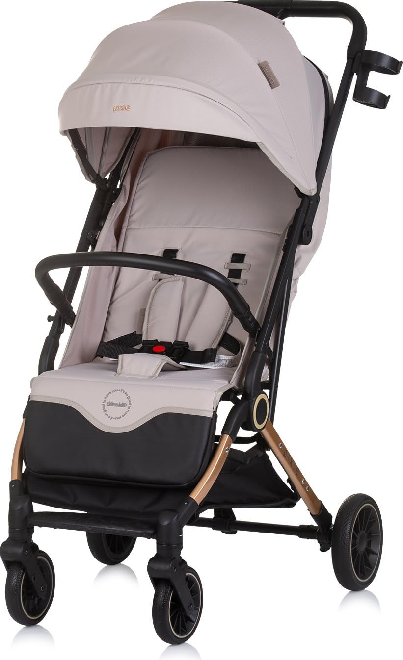 Chipolino carrozzina, passeggino Pixie pieghevole cestino portabicchieri 22 kg, colorazione:marrone chiaro