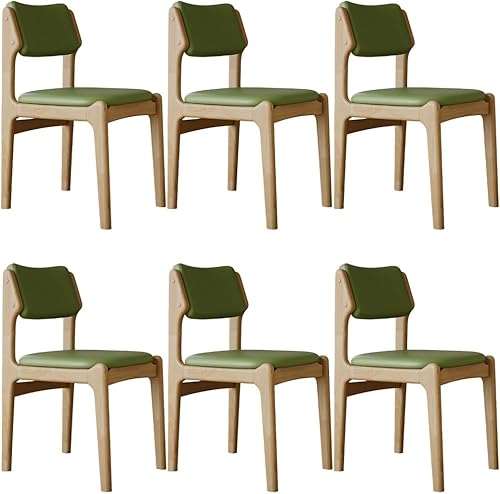 Miniatura 22 de YVYKFZD Wooden Dining Chairs Set, Leather Dining Room Chair with Back, Upholstered Kitchen Chairs, Armless Living Room Chair, for Bedroom Offices