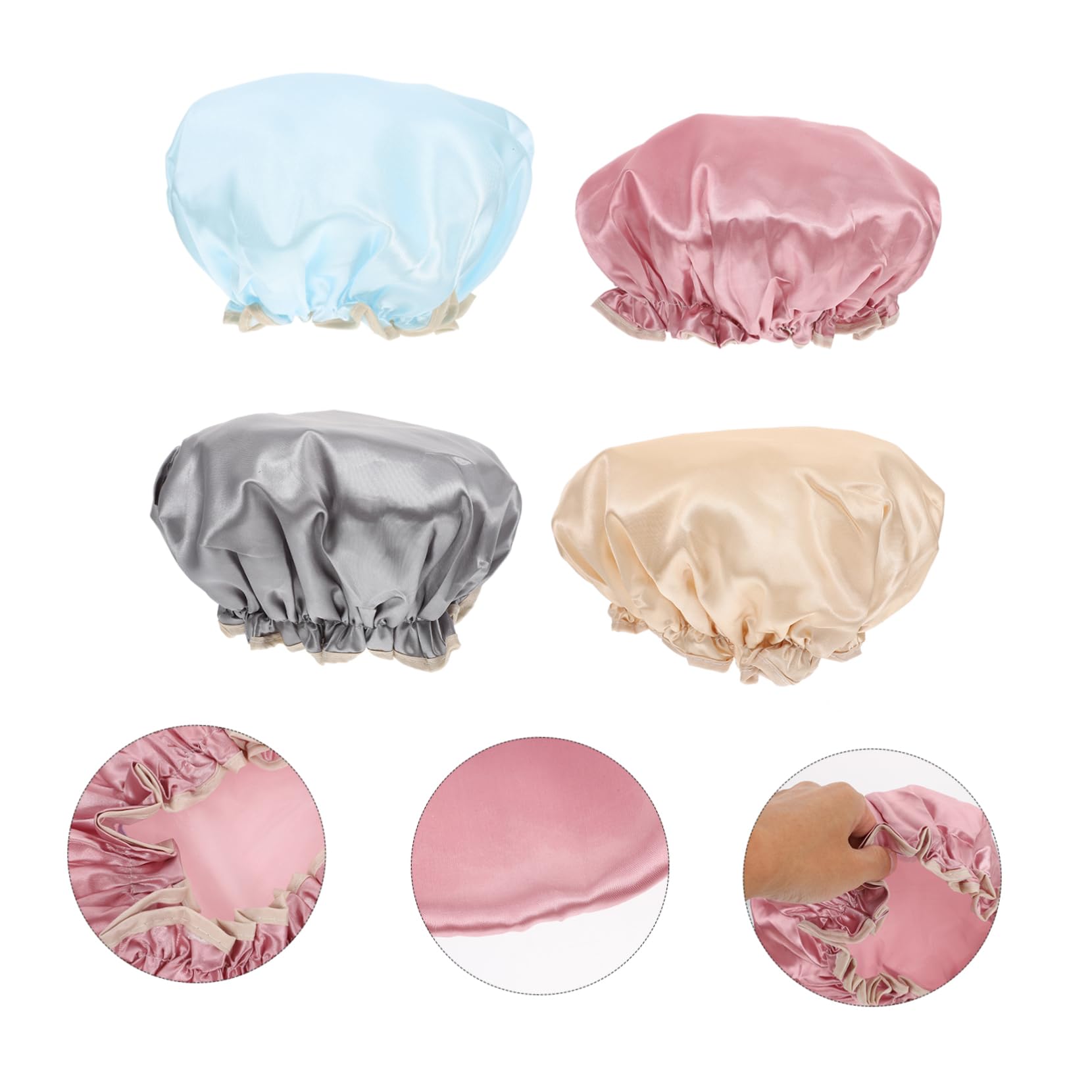 Healvian 12piezas Gorro De Doble Capa Para Mujeres Pack De Unidades Para Baño y Spa Protección Efectiva Del Cabello