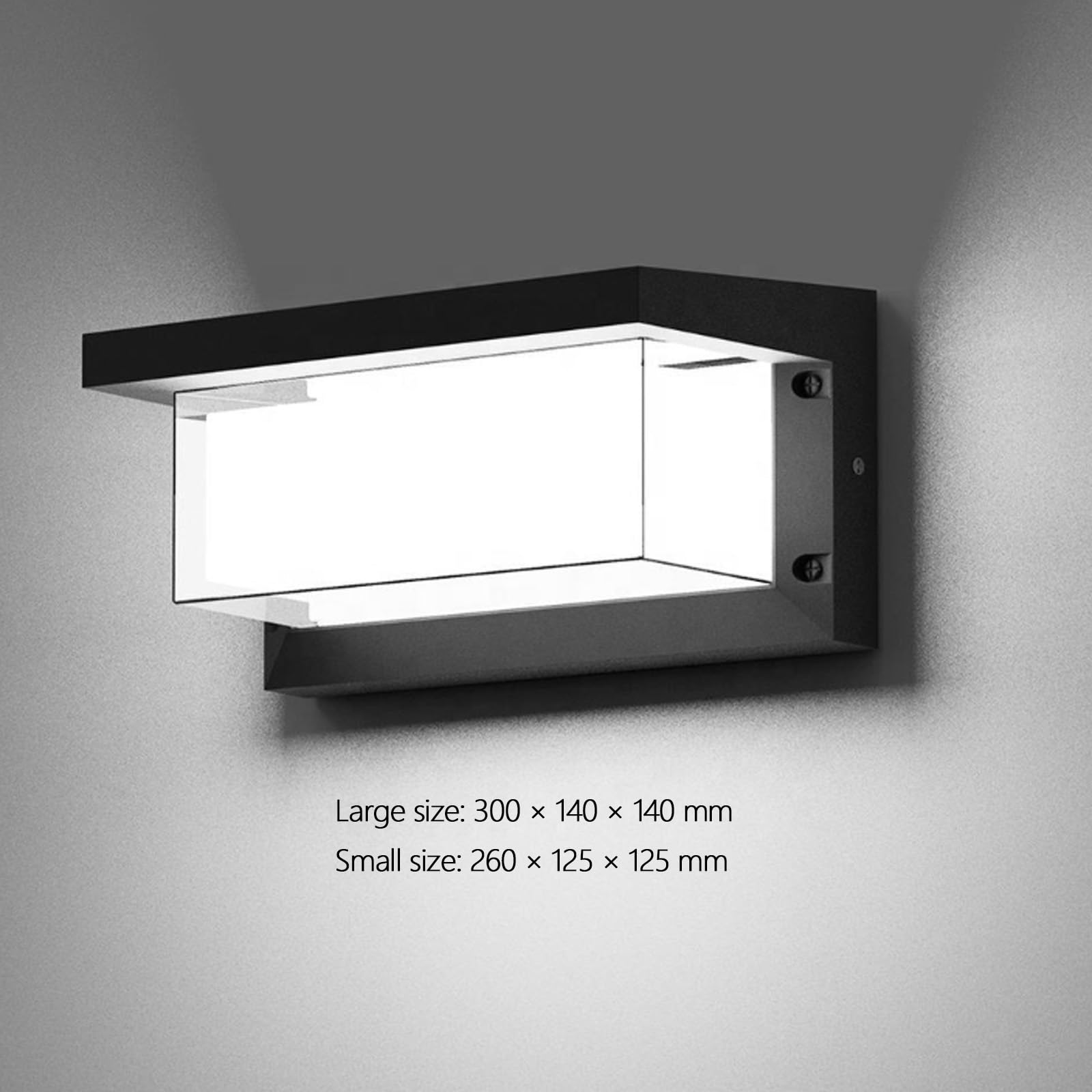 Außen LED Wandleuchte APP Steuerung RGB Dimmbar Wandlampe mit Fernbedienung Wandbeleuchtung IP65 Wasserdicht Aluminium Acryl Rechteckig Design für Veranda Garten (26cm,Schwarz)