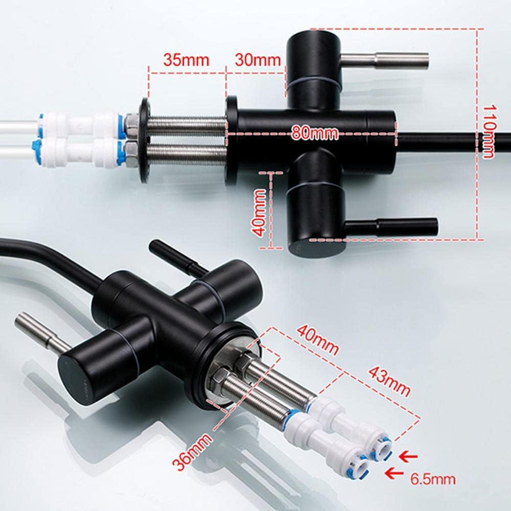 Kran z filtrem wody pitnej Zlew kuchenny Czarny Obrót o 360 stopni Zlew kuchenny Kran oczyszczający Pasuje do wszystkich systemów filtrów wody i systemów odwróconej osmozy-C