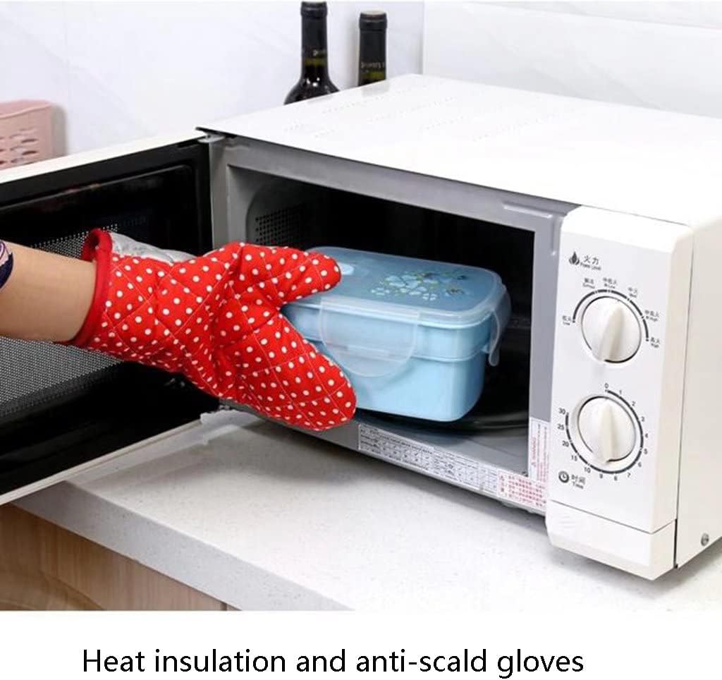 Oven Gloves, Thickened Heat Resistant Heat Insulation Gloves, Non-Slip Kitchen Oven Gloves for BBQ, Cooking, Baking,Microwave（Yellow）