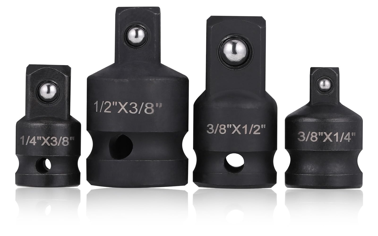 Yimomoyi Stecknussadapter-Set 4-teilig – Adapter 3/8 Auf 1/2, 1/2 Auf 3/8, 1/4 Auf 3/8, 3/8 Auf 1/4