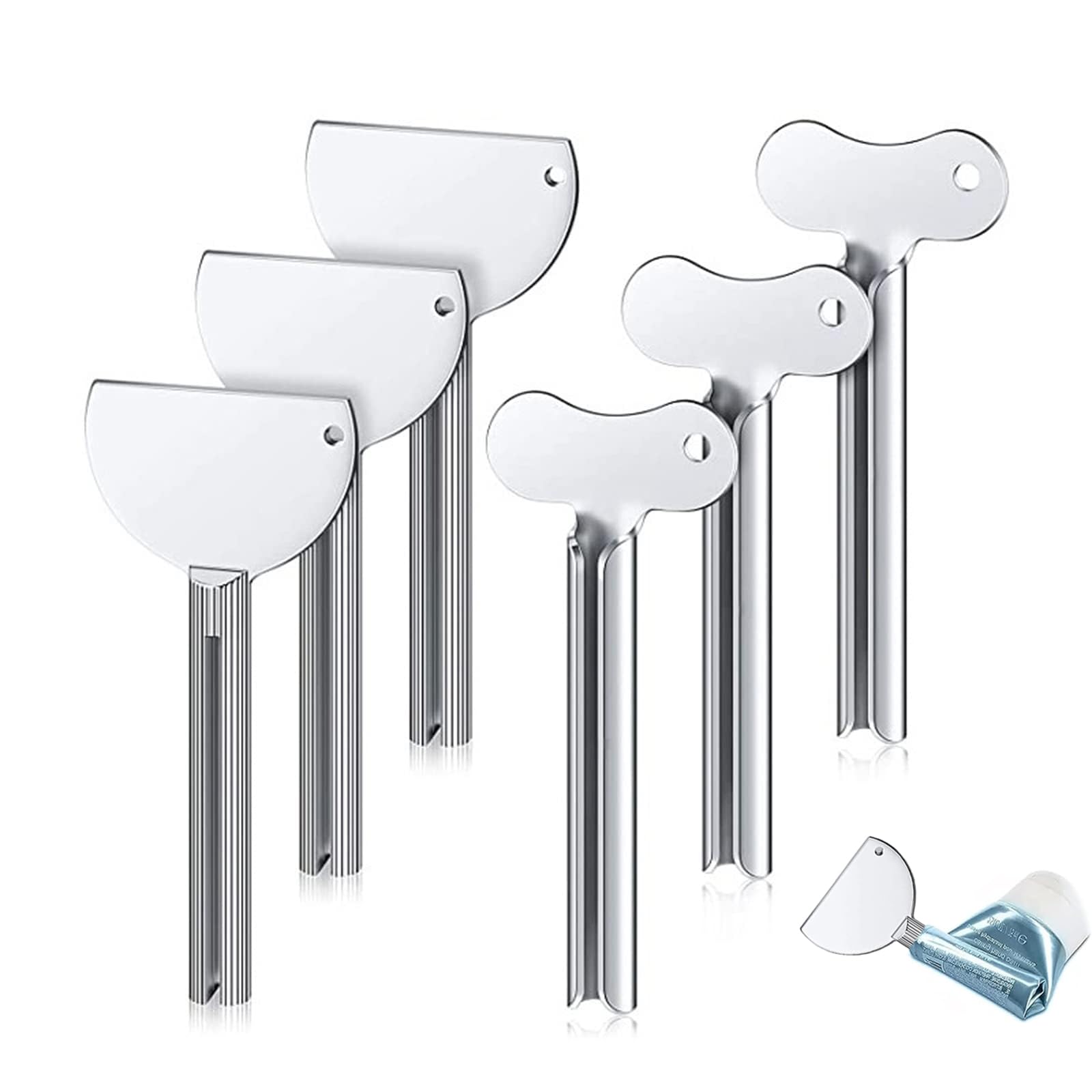 ieron 4 Pieces Metal Tube Squeezer Key Dispenser Toothpaste Squeezer for Cosmetics, Hair Dye, Shoe Polish, Pigments