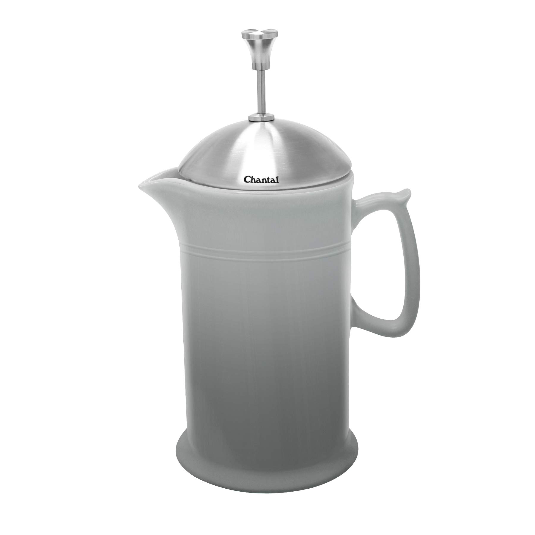 Chantal 92-FP28 FG French Press con stantuffo/coperchio in acciaio inox, ceramica, grigio sfumato