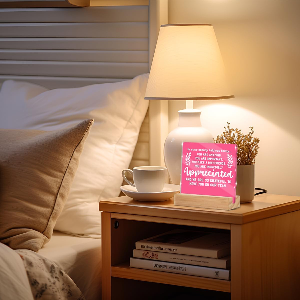 Appreciation Gifts for Coworker - Thank You Gifts for Women Men Friends - Inspirational Team Gift Ideas - Motivational Quote Clear Desk Acrylic Sign Decor Home Office Positive Affirmations Desk Decor - Image 5