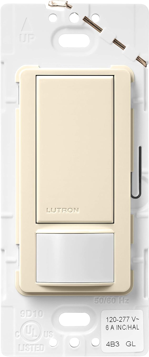 Lutron Lutron MS-OPS6M2-DV-AL Maestro 6-Amp Multi-Location Dual Voltage Occupancy Sensing Switch, Almond