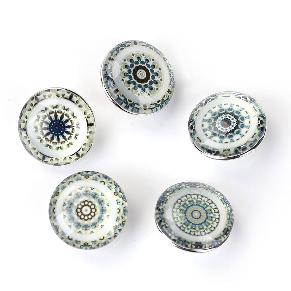 Amazon | 10個 ガラススナップボタン 円形 ミックスアソート柄