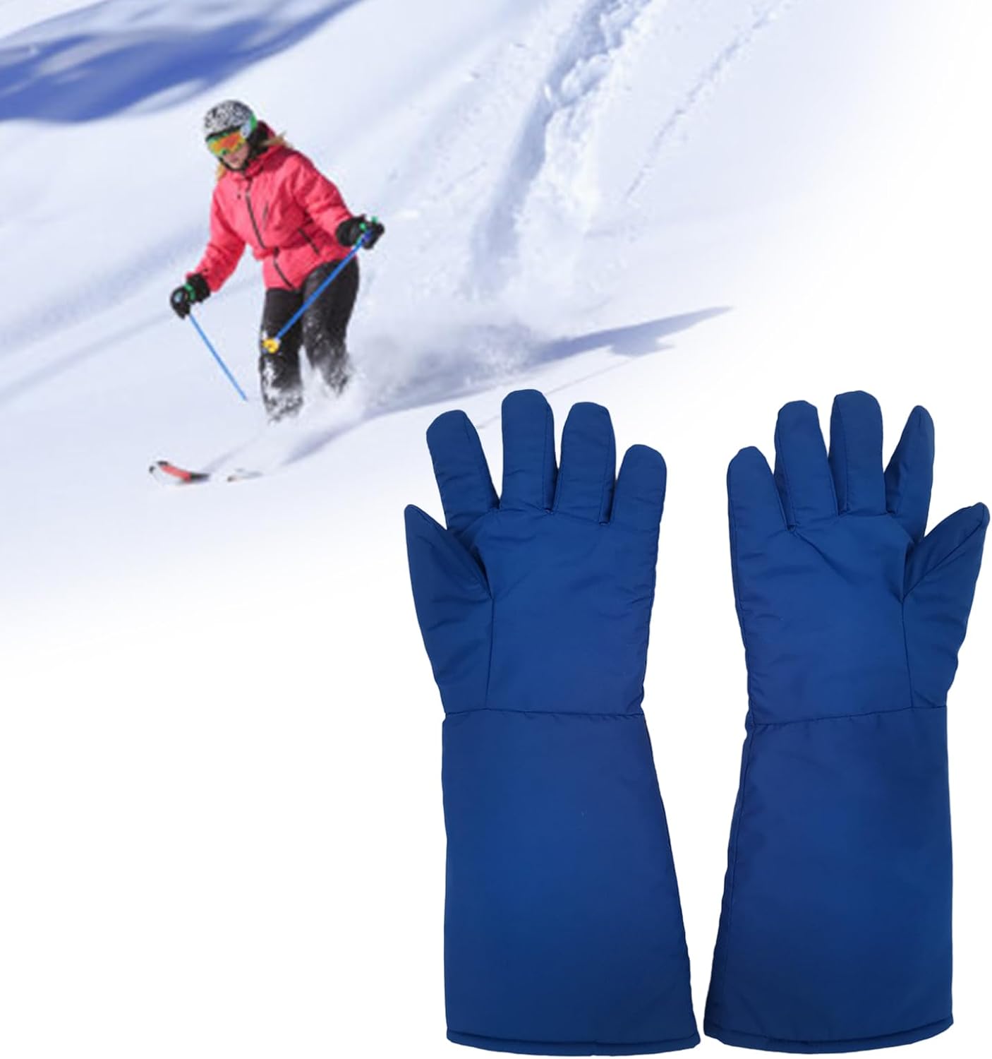 38cm Long Cryogenic Gloves Waterproof and Low Temperature Resistant Gloves for Liquid Nitrogen Protective Cold Storage