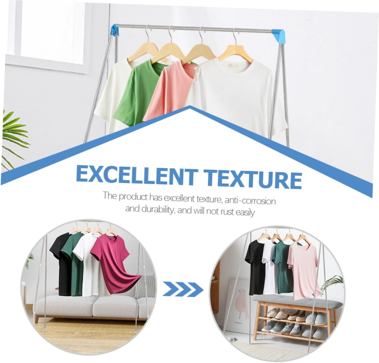 PRETYZOOM Telescopic Folding Stainless Steel Clothes Hanger Space Saving Indoor Floor Rack for Travel and Home Use Portable Drying Bar Organizer