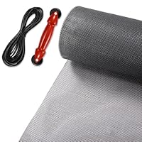 FLYZZZ Profi Fliegengitter Fenster &Tür Set – 150X300cm Fiberglas Gewebe Meterware in Schwarz – Inkl. Φ 12m Keder, ergonomischem Einrollwerkzeug & Cutter – Insektenschutz Ersatznetz zum Zuschneiden