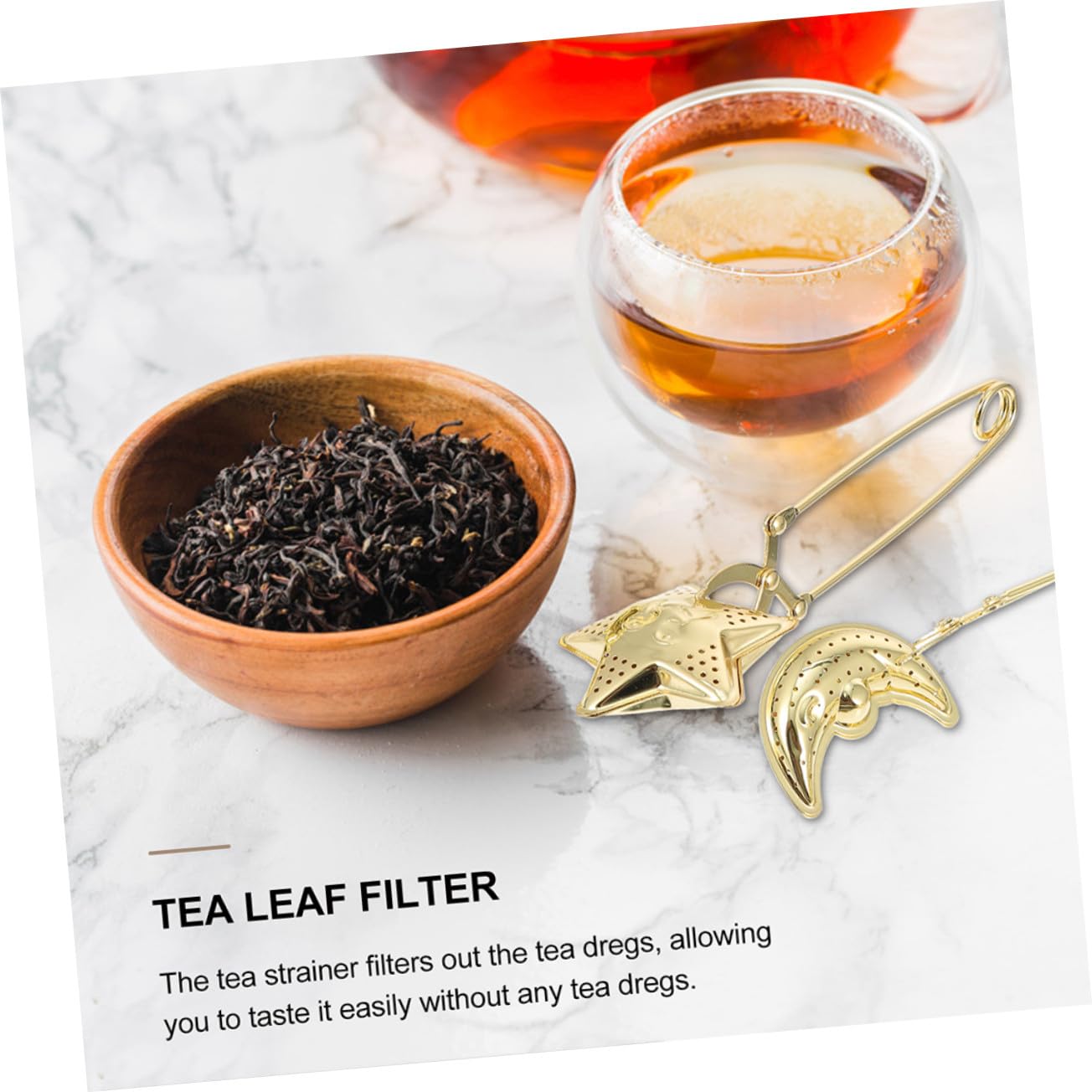 Colador de Té de Acero Inoxidable con Diseño de Estrella y Luna Infusor Suelto Filtro y Fácil de Limpiar para Hogar y Restaurante
