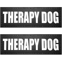 Fairwin Therapy Dog Dog Patches, Reflective Removable Dog Tags for Service Vest Dog Harness