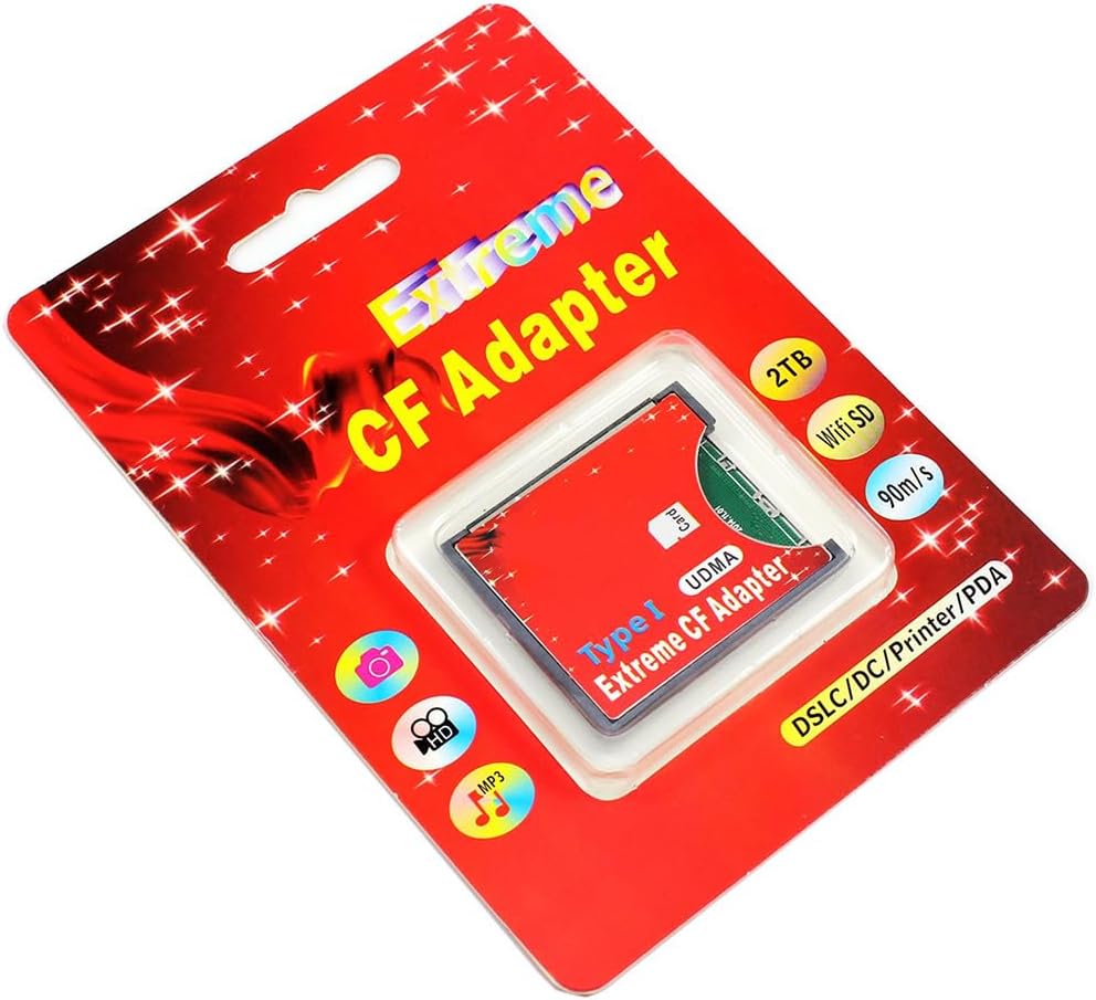 cablecc SD SDHC SDXC to High-Speed Extreme Compact Flash Support CF Type I Adapter for 16/32/64/128 GB