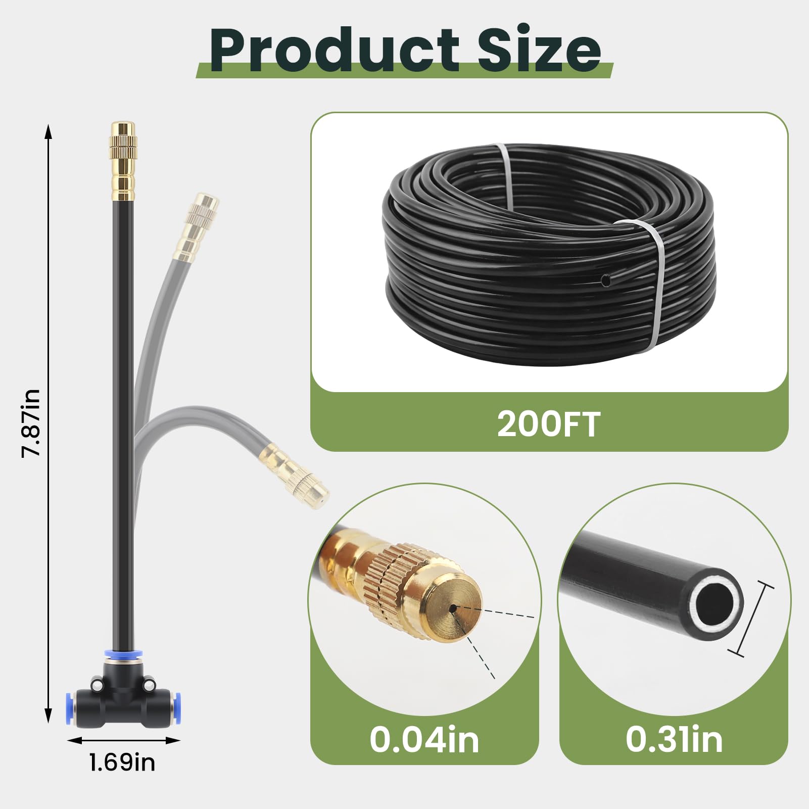 Kit di irrigazione automatica a goccia da 60 m con timer dell'acqua, sistema di irrigazione da giardino con spray pieghevole a 360°, ugelli atomizzanti regolabili in rame per cortile, prato, aiuola