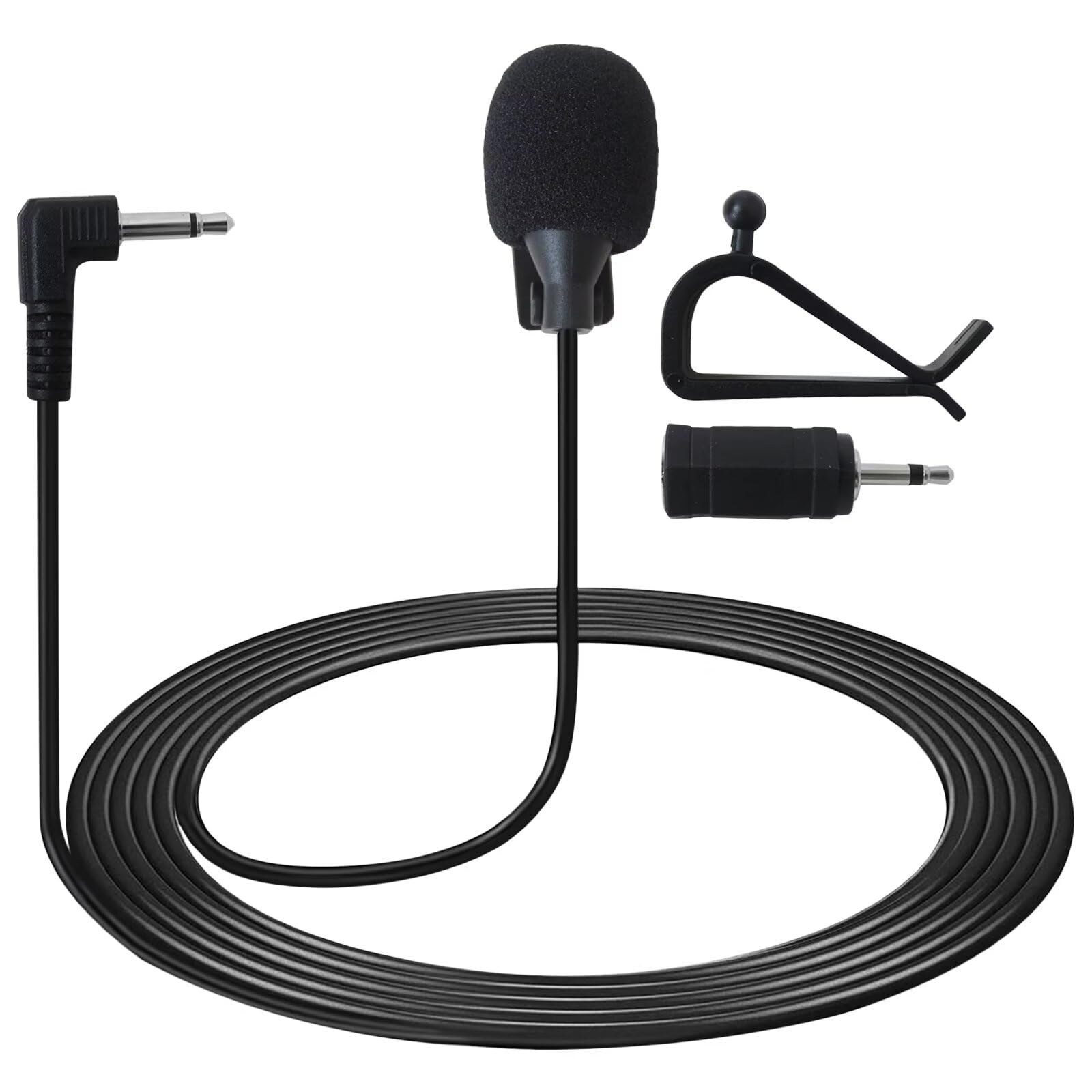 New Version 3.5mm Microphone Assembly Car Radio Mic Replacement, 16ft /5M Cable Microphone with 3.5mm to 2.5mm Adapter, Mic for Style No.: DEH-P9400BH, DEH-X4600BT, DEH-X6500BT, DEH-X6600BT, FH-X700BT