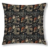 efgthyjdh Medieval Dark Gothic Forest Pillow Covers 18x18, Cottagecore Room Decor, Boho Witchy Celestial Whimsical Forest Castle Decorative Throw Pillow Covers Pillowcases for Living Room Home Bedroom